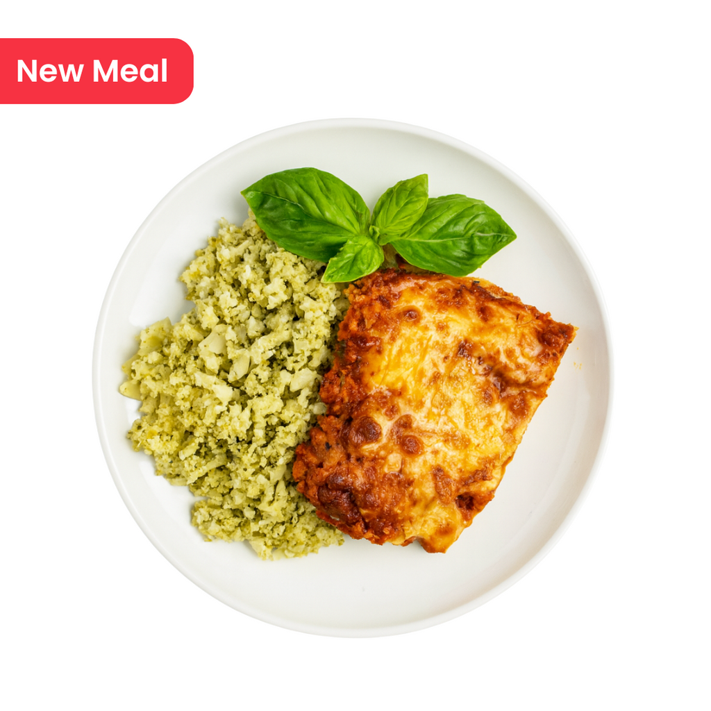 KETO Chicken Parmesan with Cauliflower Pesto Risotto