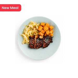 Buffalo Chicken with Chipotle Mayo, Roasted Cabbage & Sweet Potatoes