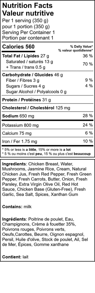 Chicken A La King With Jasmine Rice