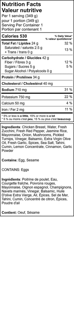 Chicken Shawarma with Vegetables & Basmati Rice (Weight Loss)