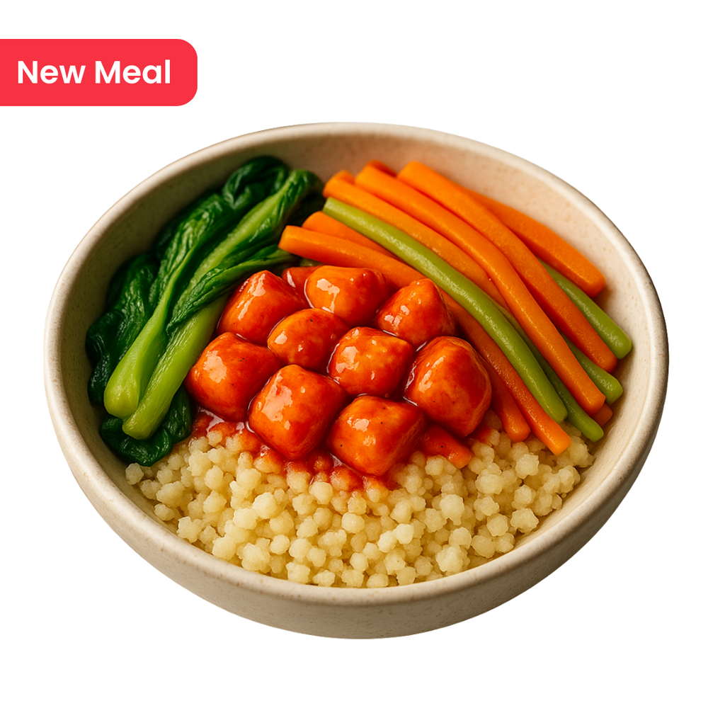 KETO Sweet Chili Chicken Bowl on Cauliflower Rice