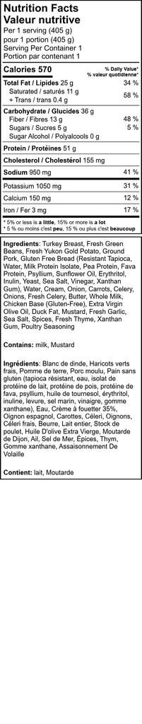 Classic Turkey Dinner with Stuffing & Mashed Potatoes