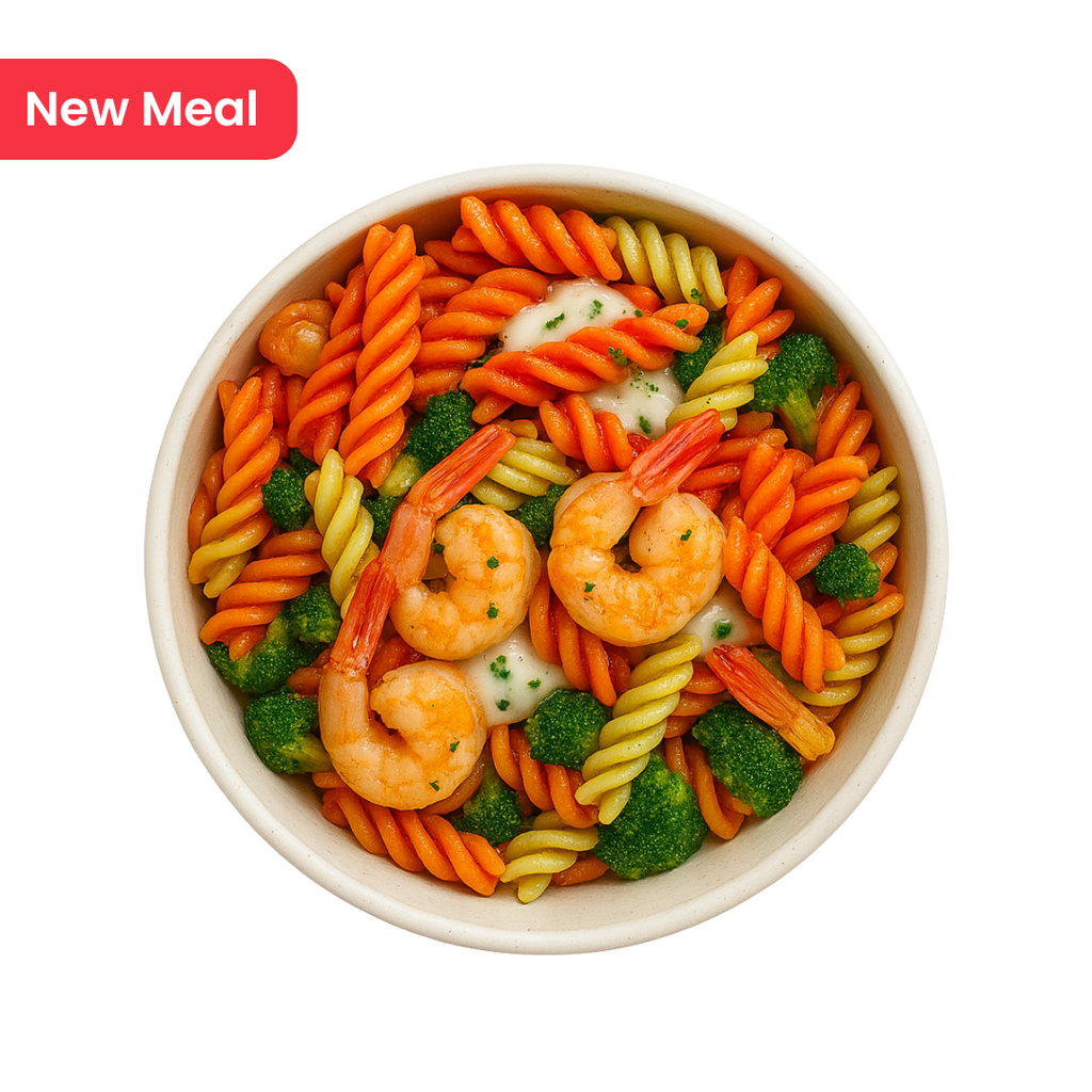 Creamy Shrimp Alfredo Pasta on Red Lentil penne