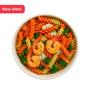 Creamy Shrimp Alfredo Pasta on Red Lentil penne