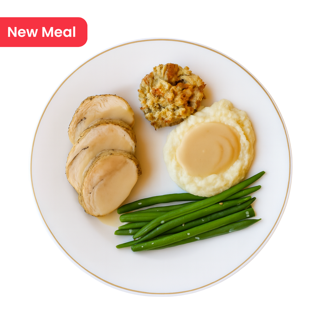 Keto Classic Turkey Dinner with Stuffing & Cauliflower Mash