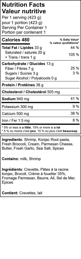 Keto Creamy Shrimp Alfredo Pasta on konjac Noodles