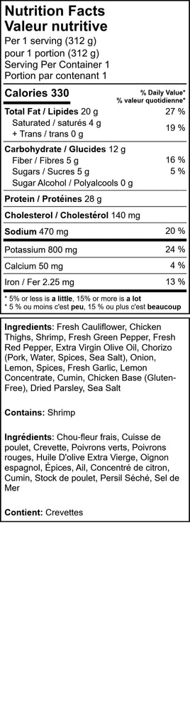 KETO Chicken & Shrimp Paella Bowl