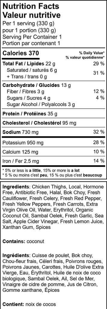 KETO Sweet Chili Chicken Bowl on Cauliflower Rice