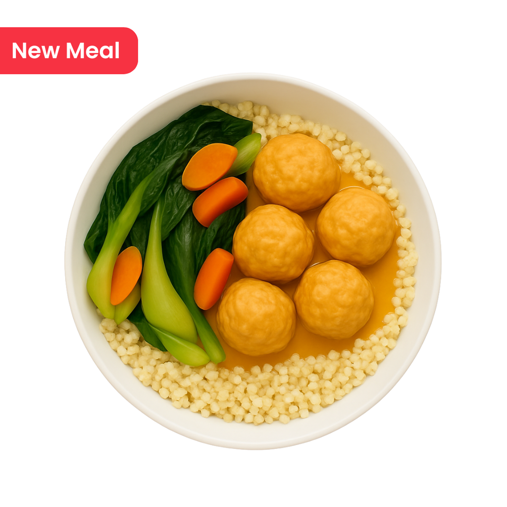 KETO Thai Coconut Curry with Chicken Meatballs, with LF bok choy blend