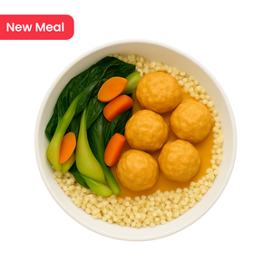 KETO Thai Coconut Curry with Chicken Meatballs, with LF bok choy blend