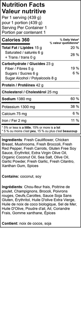 KETO Honey Garlic Chicken with Stir-Fried Vegetables & Cauliflower Rice