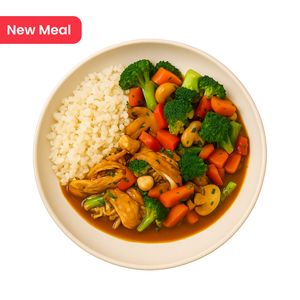 KETO Honey Garlic Chicken with Stir-Fried Vegetables & Cauliflower Rice