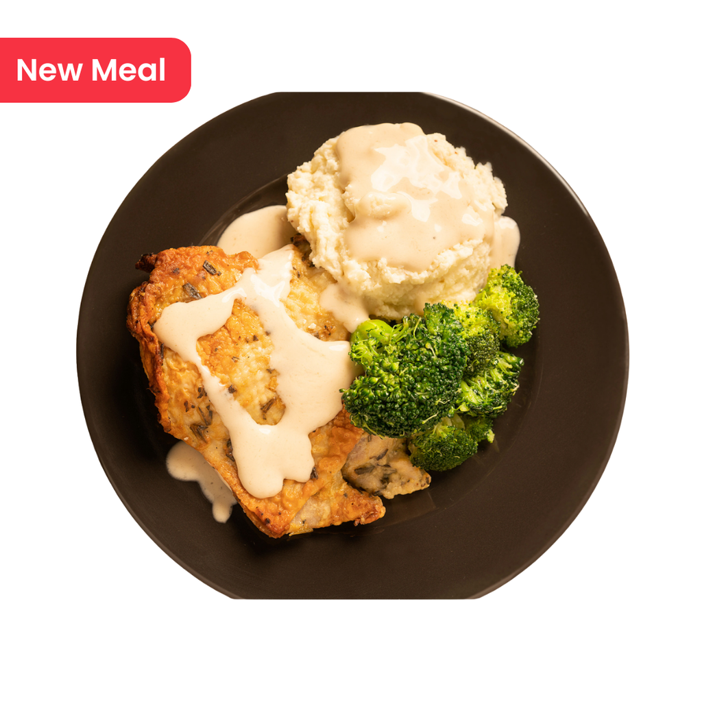 KETO Rosemary Chicken with Cauliflower Mash & Gravy