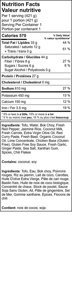 Thai Coconut Curry Tofu with Jasmine Rice & Bok Choy Saute