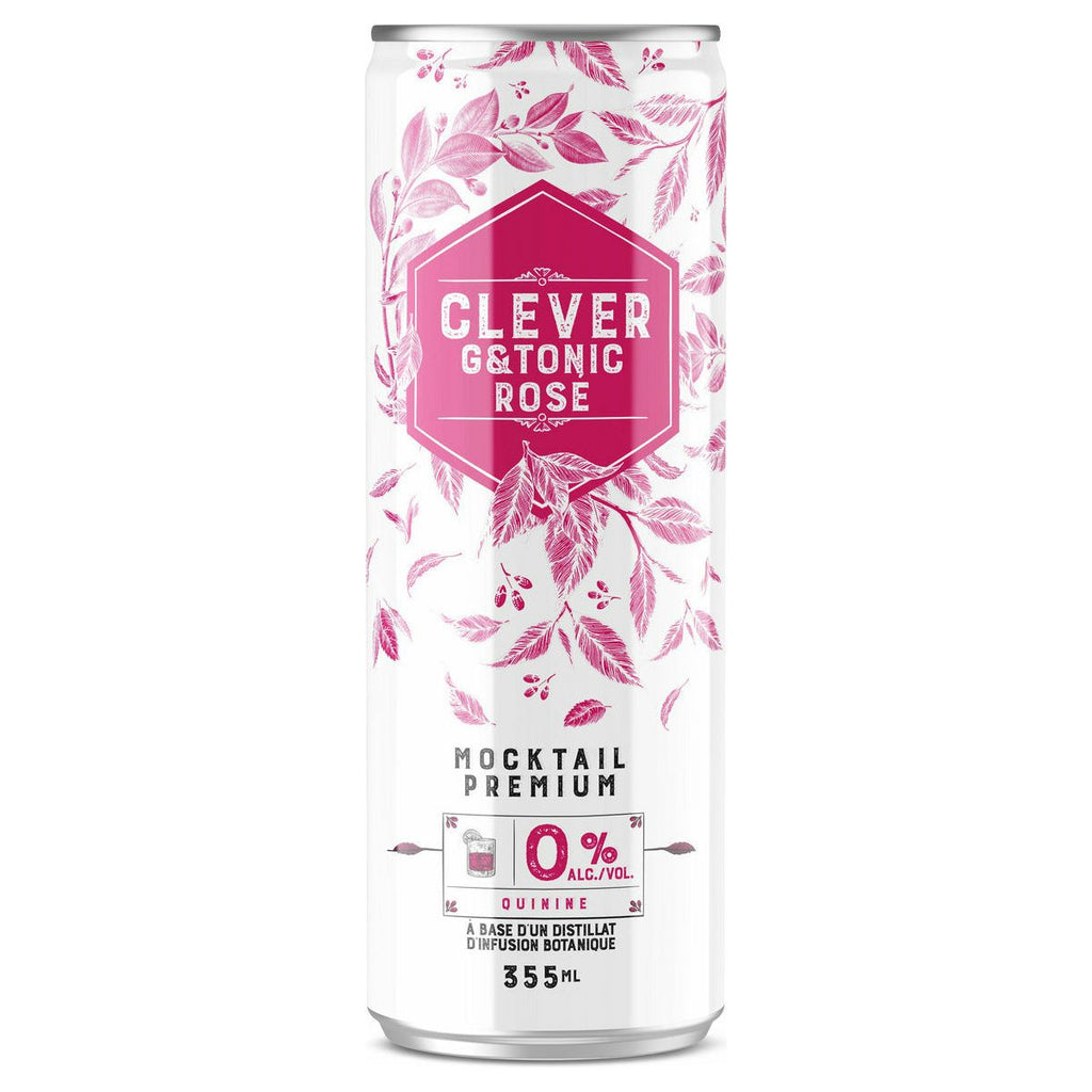 Clever Mocktails Non-Alcoholic Beverage - Pink Gin & Tonic  (355mL)